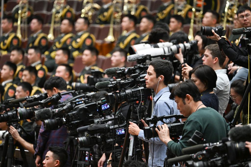 3月5日，第十四届全国人民代表大会第二次会议在北京人民大会堂开幕。这是记者在会场拍摄。新华社记者 牟宇 摄