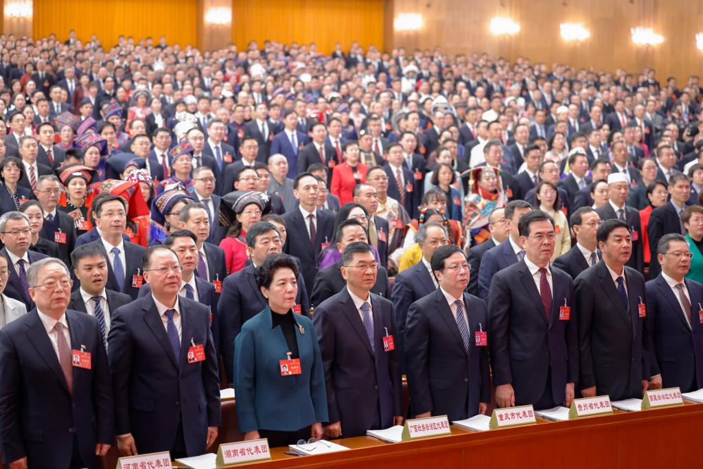 3月5日，第十四届全国人民代表大会第二次会议在北京人民大会堂开幕。新华社记者 黄敬文 摄